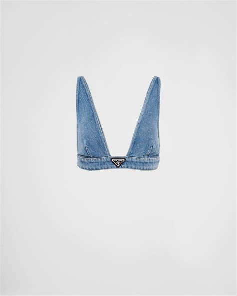 reggiseno prada|Navy Organic Denim Top .